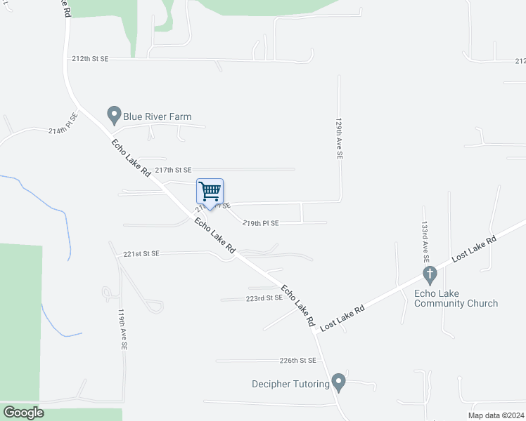 map of restaurants, bars, coffee shops, grocery stores, and more near 12514 218th Place Southeast in Snohomish