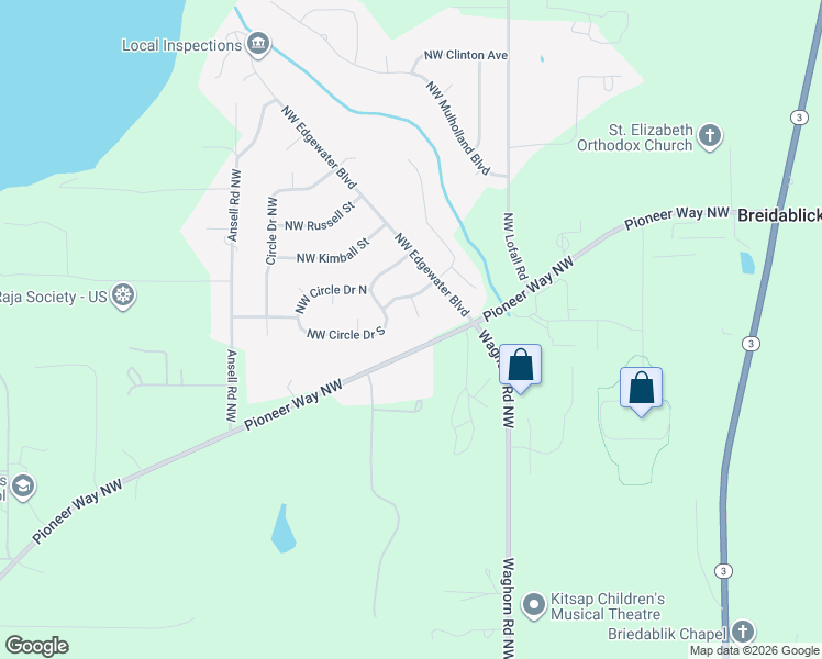 map of restaurants, bars, coffee shops, grocery stores, and more near 25923 Northwest Vuemor Court in Poulsbo