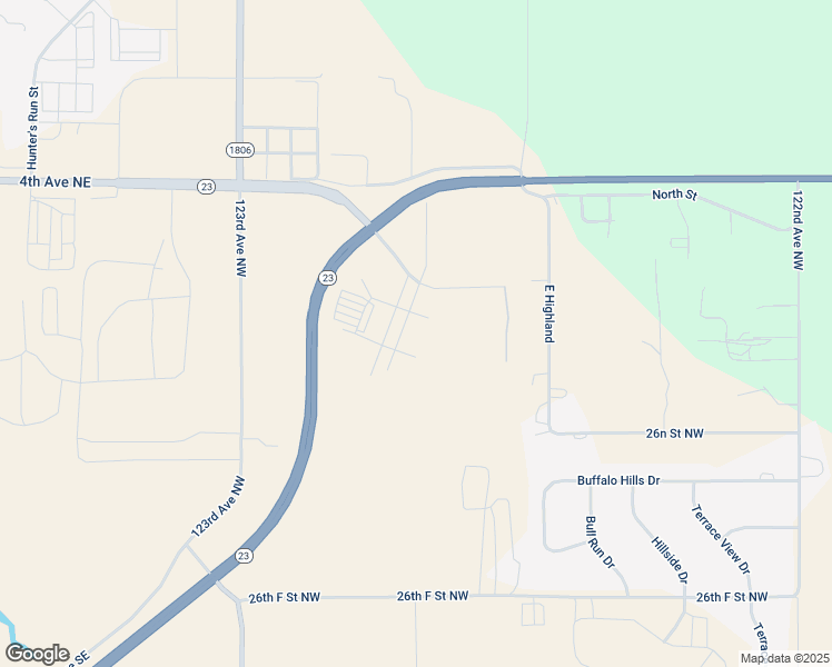 map of restaurants, bars, coffee shops, grocery stores, and more near 104 Prospect Avenue Northeast in Watford City