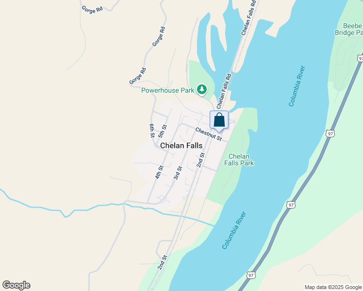 map of restaurants, bars, coffee shops, grocery stores, and more near in Chelan Falls