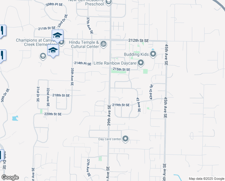 map of restaurants, bars, coffee shops, grocery stores, and more near 21633 38th Drive Southeast in Bothell