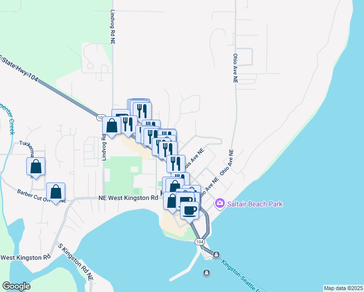 map of restaurants, bars, coffee shops, grocery stores, and more near 26243 Northeast Pennsylvania Avenue in Kingston