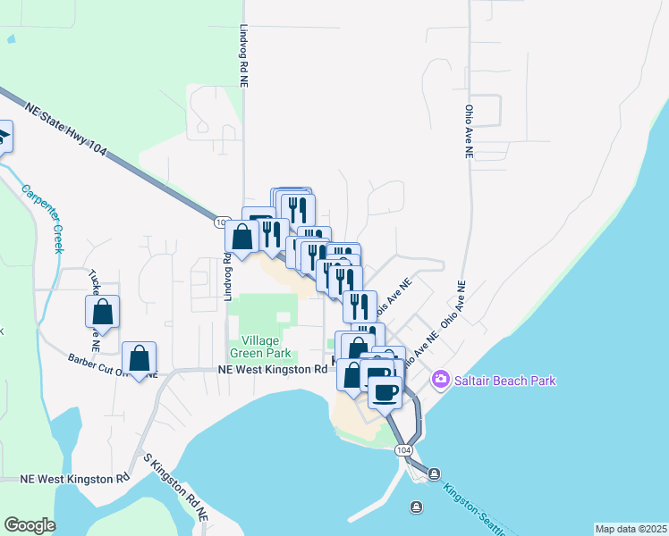 map of restaurants, bars, coffee shops, grocery stores, and more near 26217 Central Avenue Northeast in Kingston