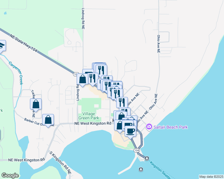 map of restaurants, bars, coffee shops, grocery stores, and more near 26217 Central Avenue Northeast in Kingston