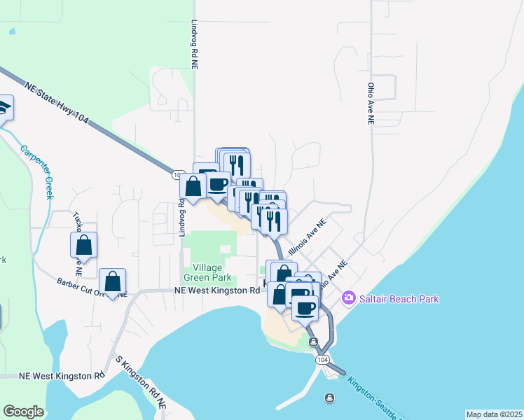map of restaurants, bars, coffee shops, grocery stores, and more near 26217 Central Avenue Northeast in Kingston