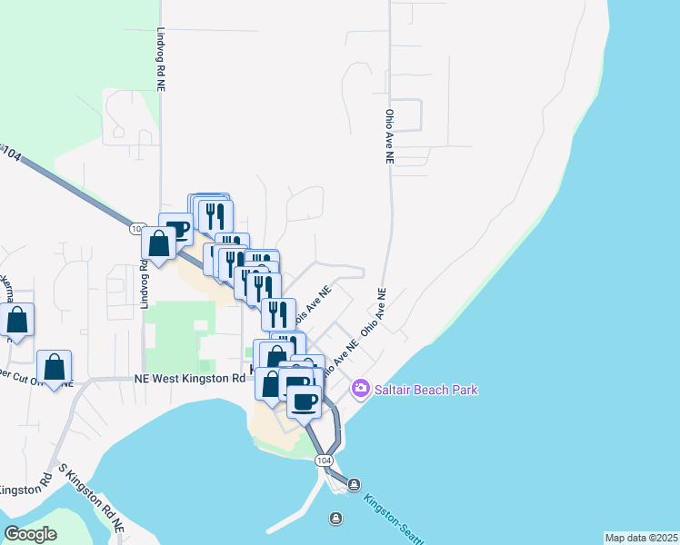 map of restaurants, bars, coffee shops, grocery stores, and more near 26194 Northeast Pennsylvania Avenue in Kingston