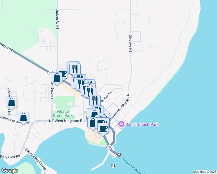 map of restaurants, bars, coffee shops, grocery stores, and more near 26194 Northeast Pennsylvania Avenue in Kingston