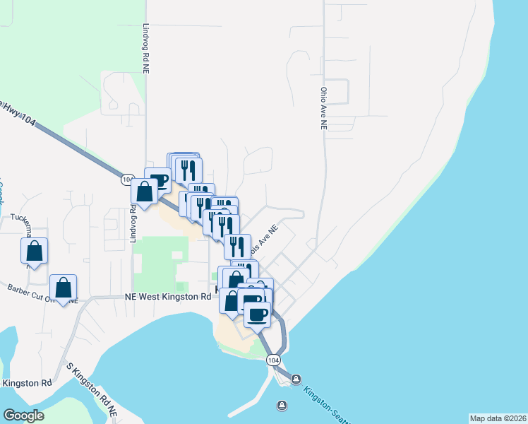map of restaurants, bars, coffee shops, grocery stores, and more near 26194 Northeast Pennsylvania Avenue in Kingston