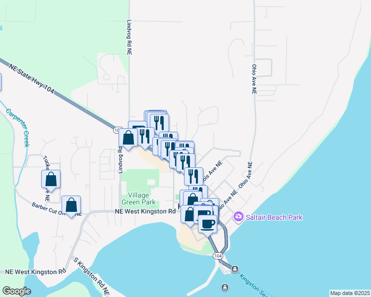 map of restaurants, bars, coffee shops, grocery stores, and more near 26217 Central Avenue Northeast in Kingston