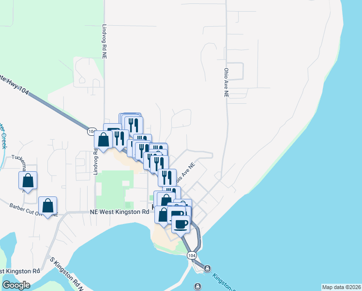 map of restaurants, bars, coffee shops, grocery stores, and more near 26191 Northeast Pennsylvania Avenue in Kingston