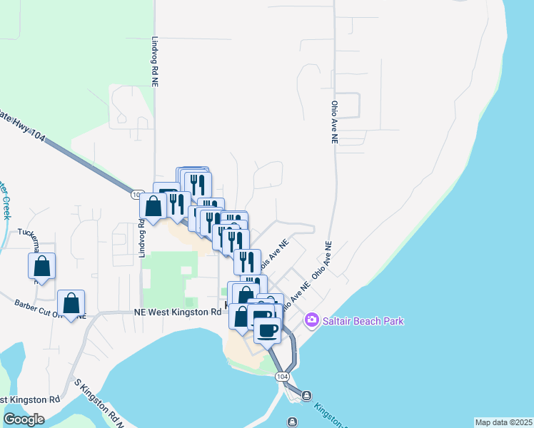 map of restaurants, bars, coffee shops, grocery stores, and more near 26191 Northeast Pennsylvania Avenue in Kingston