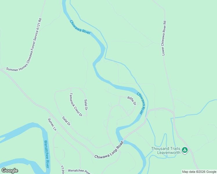 map of restaurants, bars, coffee shops, grocery stores, and more near 2222 Riffle Drive in Leavenworth