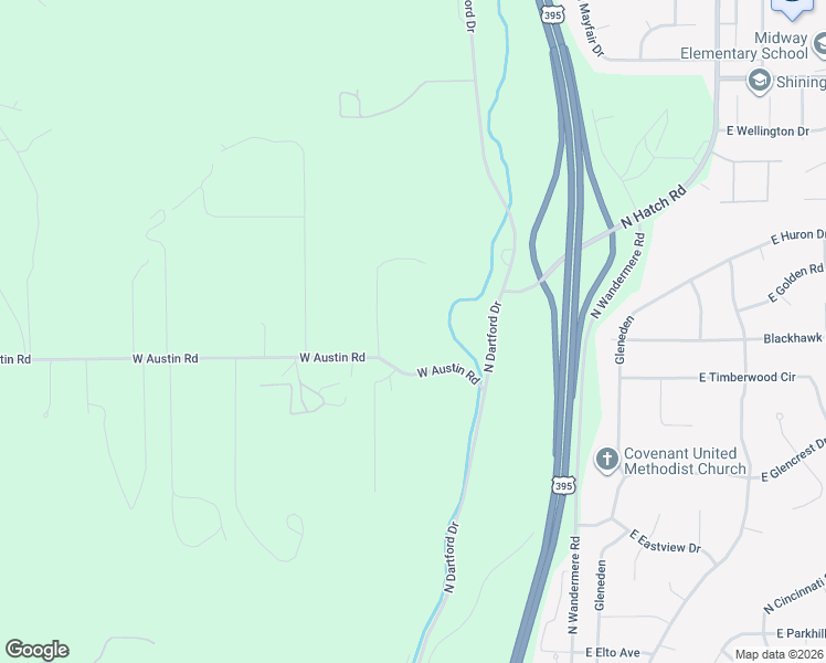 map of restaurants, bars, coffee shops, grocery stores, and more near 10 West Austin Road in Spokane