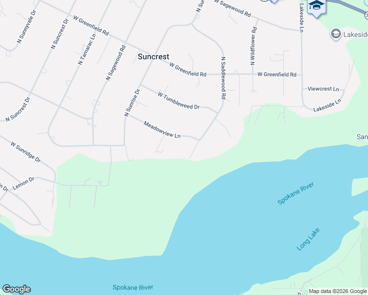 map of restaurants, bars, coffee shops, grocery stores, and more near 16001 North Saddlewood Road in Nine Mile Falls