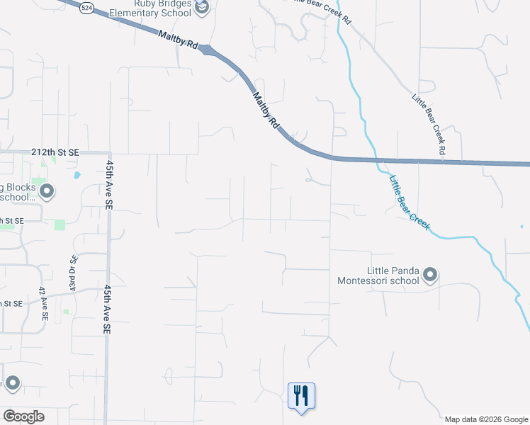 map of restaurants, bars, coffee shops, grocery stores, and more near 21418 52nd Avenue Southeast in Woodinville
