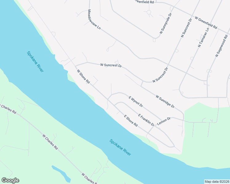 map of restaurants, bars, coffee shops, grocery stores, and more near 109 East Wynot Drive in Nine Mile Falls