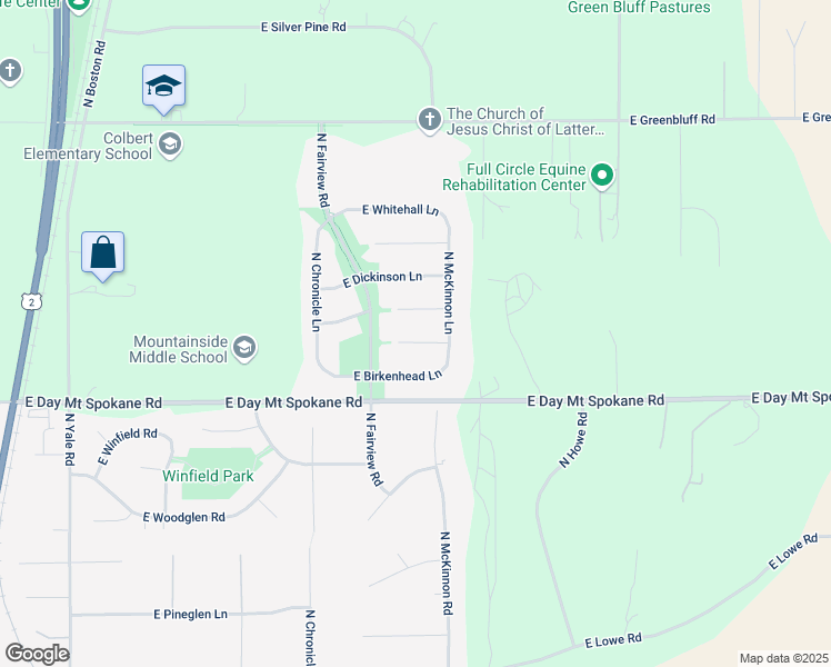 map of restaurants, bars, coffee shops, grocery stores, and more near 5609 East Sheffield Lane in Colbert