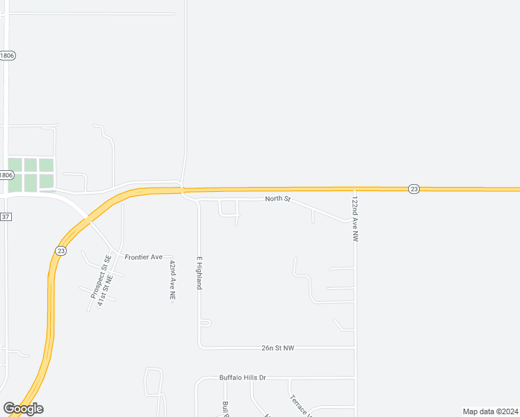 map of restaurants, bars, coffee shops, grocery stores, and more near 108 North Street in Watford City