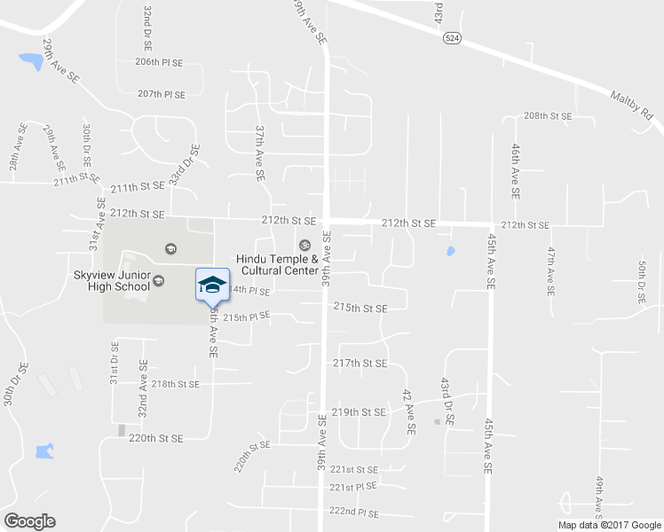 map of restaurants, bars, coffee shops, grocery stores, and more near 3909 214th Street Southeast in Bothell