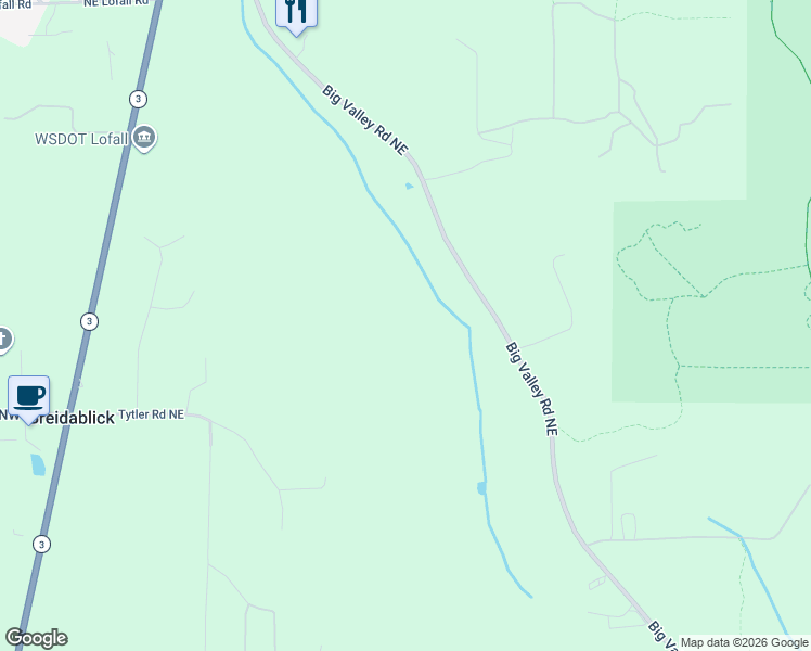 map of restaurants, bars, coffee shops, grocery stores, and more near 26660 Big Valley Road Northeast in Poulsbo