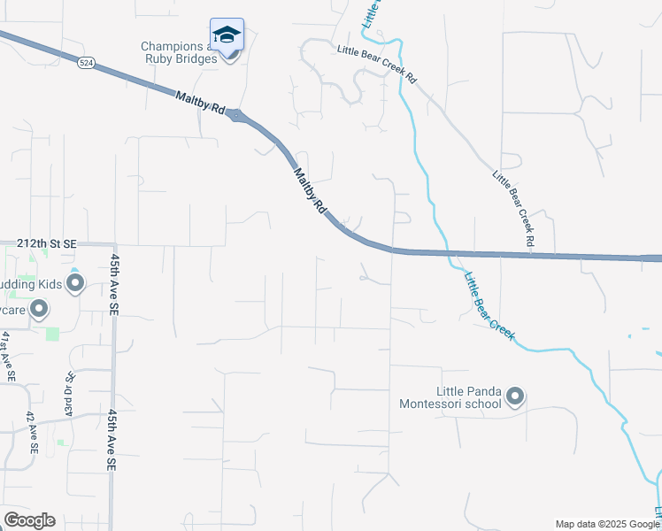 map of restaurants, bars, coffee shops, grocery stores, and more near 21205 52nd Avenue Southeast in Woodinville