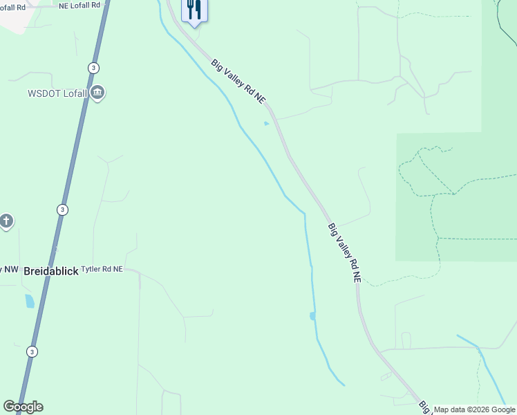 map of restaurants, bars, coffee shops, grocery stores, and more near 26660 Big Valley Road Northeast in Poulsbo