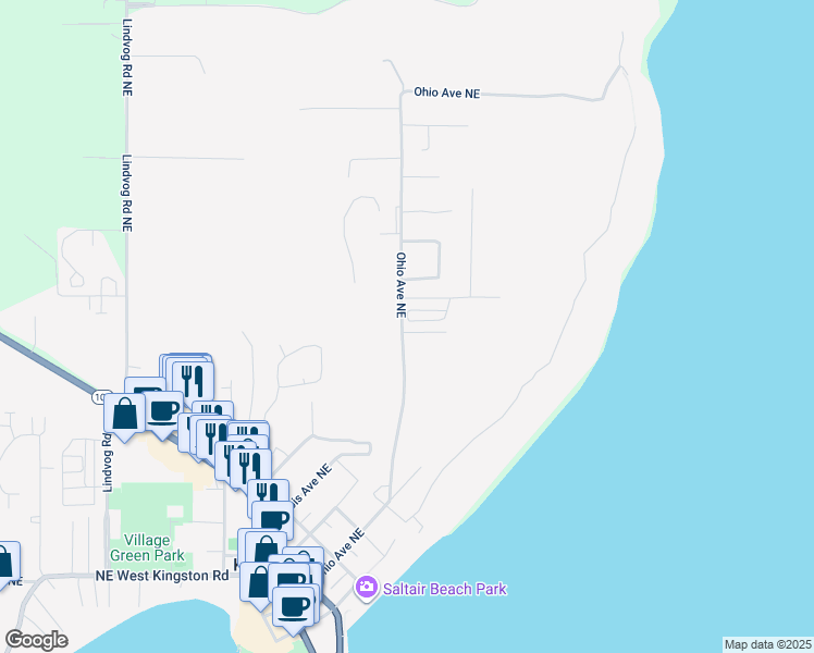 map of restaurants, bars, coffee shops, grocery stores, and more near 11806 Northeast Kukas Loop in Kingston