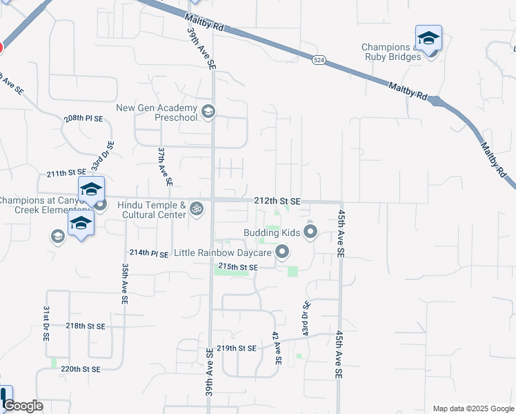 map of restaurants, bars, coffee shops, grocery stores, and more near 21210 41st Avenue Southeast in Bothell