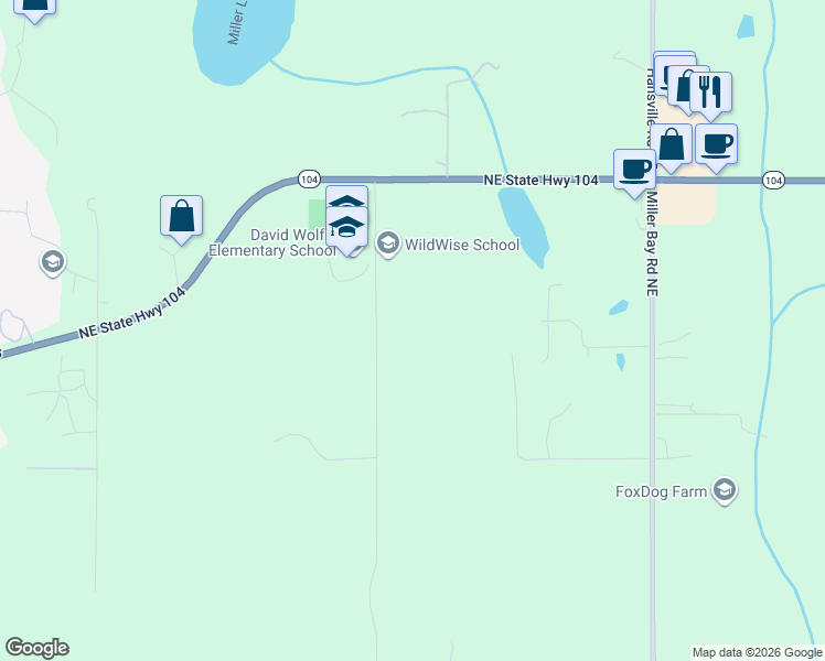 map of restaurants, bars, coffee shops, grocery stores, and more near 26728 Highland Road Northeast in Kingston