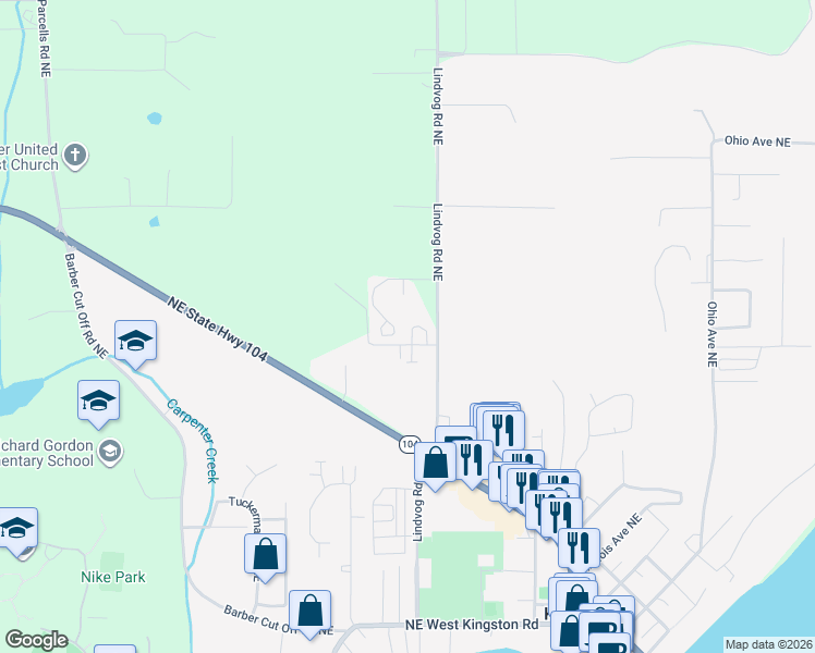 map of restaurants, bars, coffee shops, grocery stores, and more near 10742 Old Growth Loop in Kingston