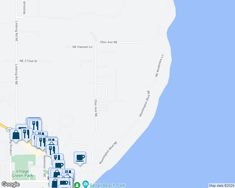 map of restaurants, bars, coffee shops, grocery stores, and more near 26772 Sunnyview Lane Northeast in Kingston