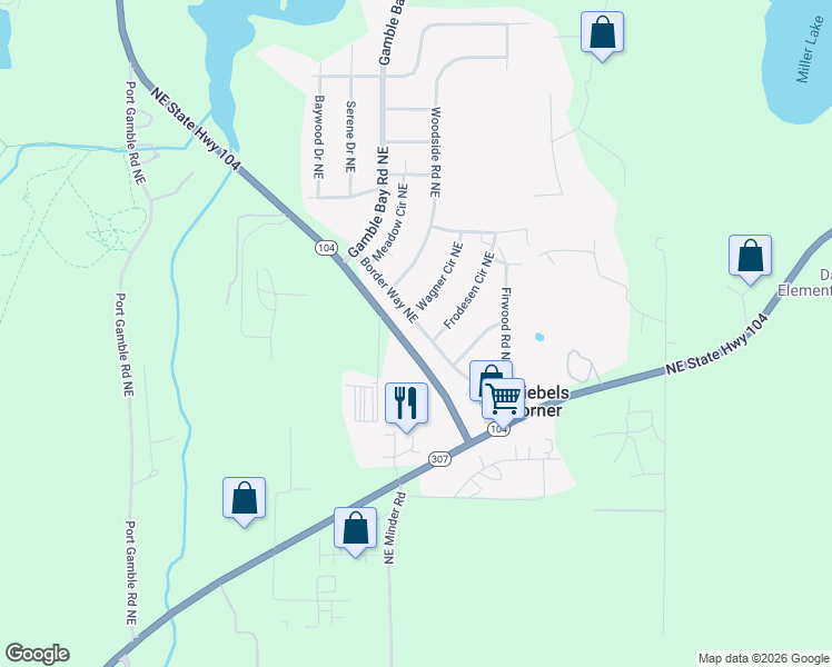 map of restaurants, bars, coffee shops, grocery stores, and more near 26871 Border Way Northeast in Kingston
