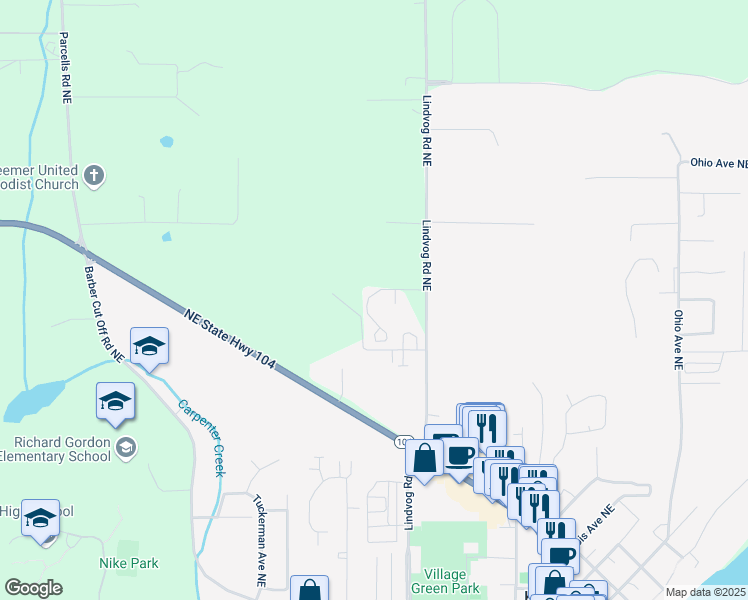 map of restaurants, bars, coffee shops, grocery stores, and more near 10695 Northeast Kingston Meadows Circle in Kingston