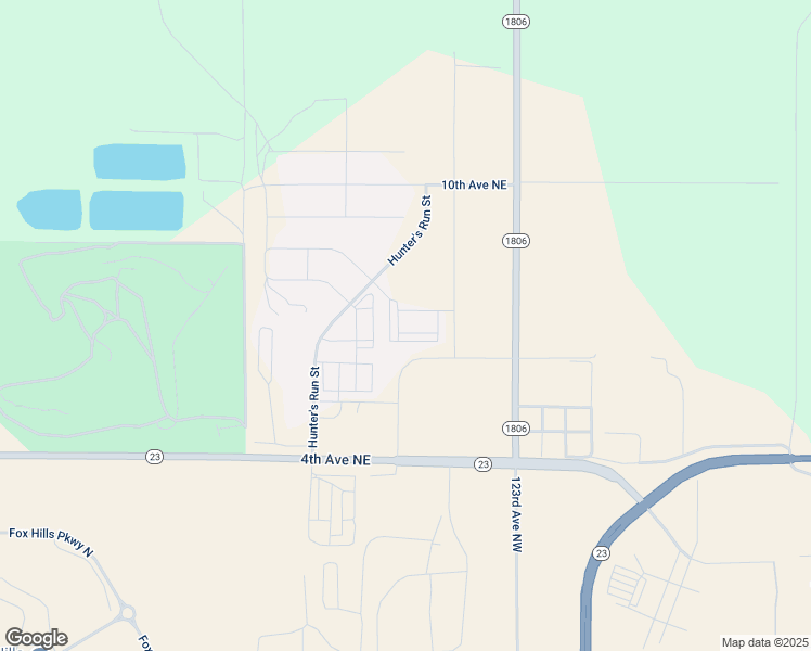 map of restaurants, bars, coffee shops, grocery stores, and more near 702 Hunter's Run Street in Watford City
