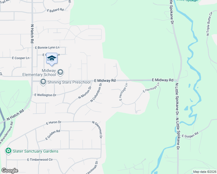 map of restaurants, bars, coffee shops, grocery stores, and more near 1508 East Legacy Lane in Spokane