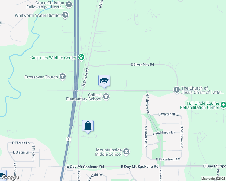 map of restaurants, bars, coffee shops, grocery stores, and more near 4625 East Greenbluff Road in Colbert