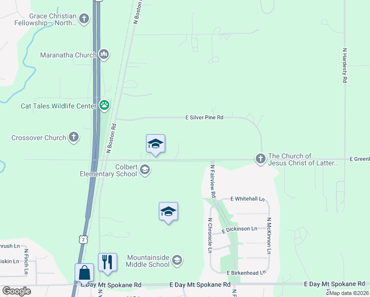 map of restaurants, bars, coffee shops, grocery stores, and more near 4809 E Greenbluff Rd in Colbert