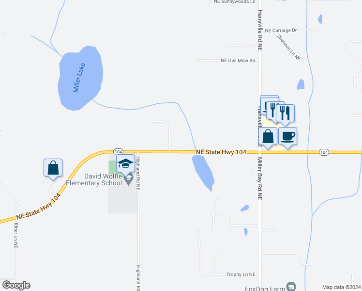 map of restaurants, bars, coffee shops, grocery stores, and more near 27300 Garden Gate Avenue Northeast in Kingston