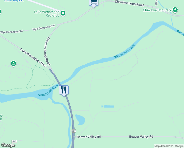 map of restaurants, bars, coffee shops, grocery stores, and more near 14199 Brae Burn Road in Leavenworth