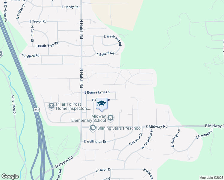 map of restaurants, bars, coffee shops, grocery stores, and more near 909 East Bonnie Lynn Lane in Colbert