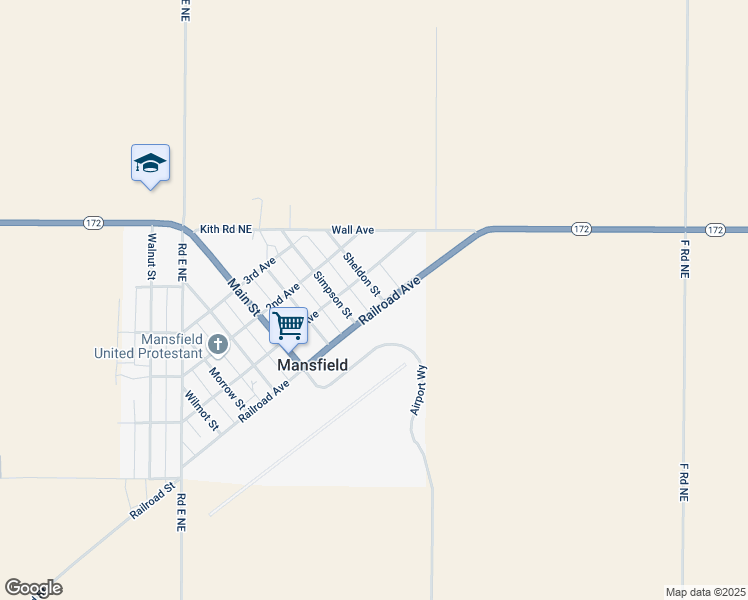 map of restaurants, bars, coffee shops, grocery stores, and more near 314 1st Avenue in Mansfield