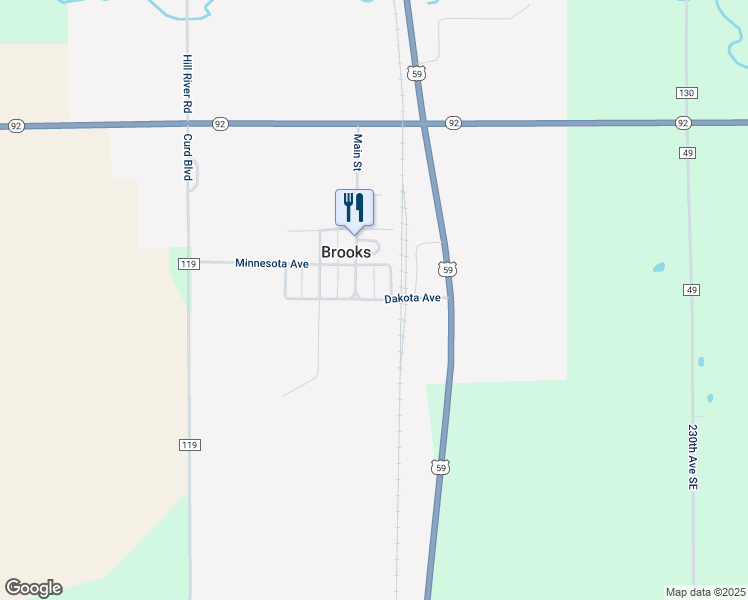 map of restaurants, bars, coffee shops, grocery stores, and more near Dakota Avenue in Brooks