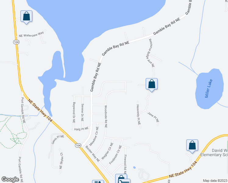 map of restaurants, bars, coffee shops, grocery stores, and more near 27660 Woodside Road Northeast in Kingston