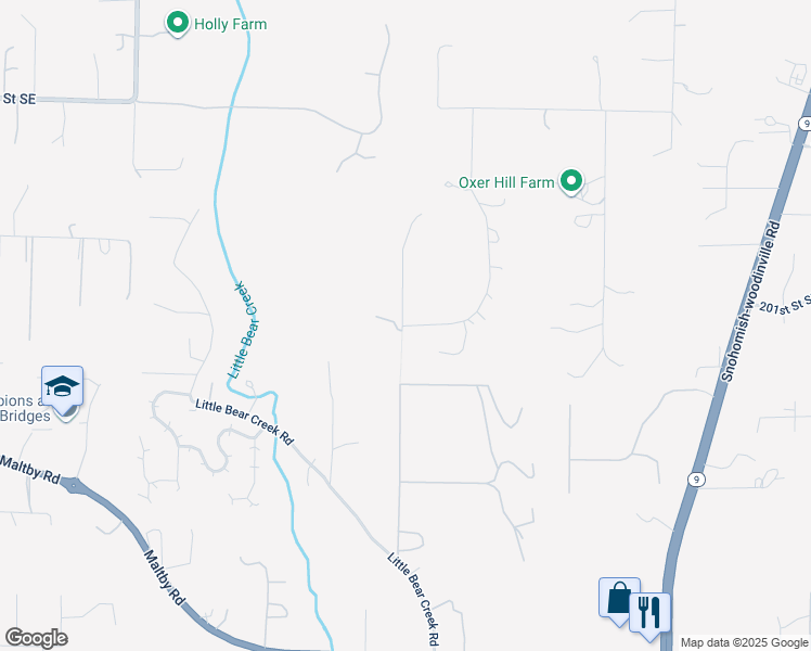 map of restaurants, bars, coffee shops, grocery stores, and more near 3721 202nd Place Southeast in Snohomish
