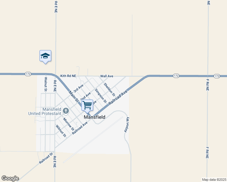 map of restaurants, bars, coffee shops, grocery stores, and more near 314 1st Avenue in Mansfield