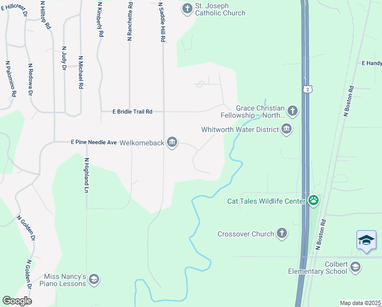 map of restaurants, bars, coffee shops, grocery stores, and more near 17315 North Brookside Lane in Colbert