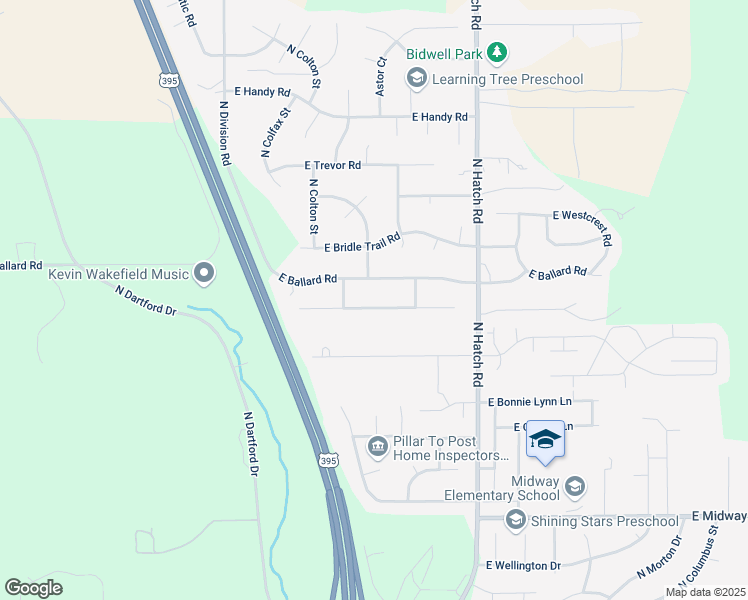 map of restaurants, bars, coffee shops, grocery stores, and more near 319 East Pine Needle Avenue in Colbert