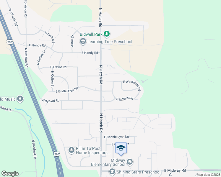 map of restaurants, bars, coffee shops, grocery stores, and more near 17515 North Edgecrest Road in Colbert