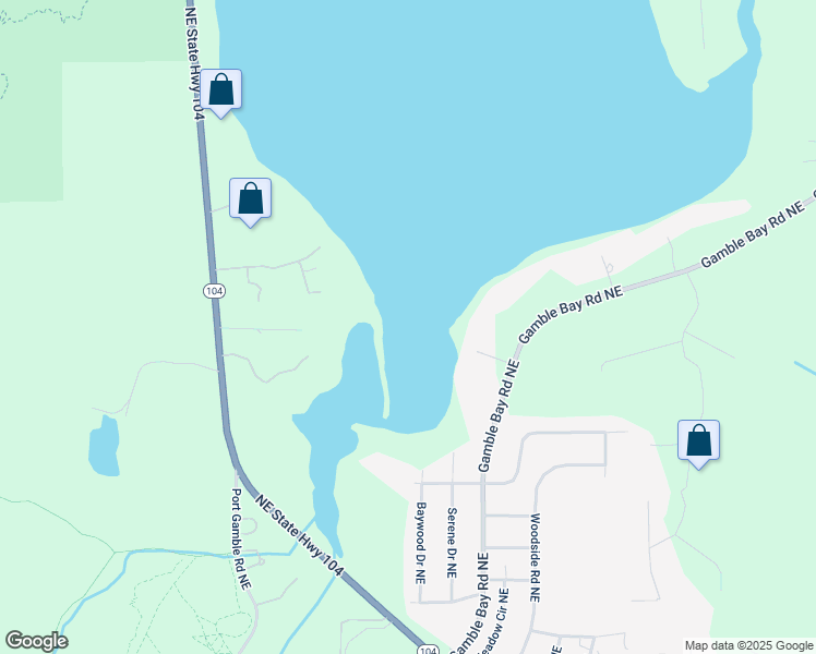 map of restaurants, bars, coffee shops, grocery stores, and more near 28099 Gamble Bay Road Northeast in Kingston