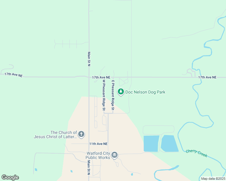 map of restaurants, bars, coffee shops, grocery stores, and more near 17th Avenue Northeast in Watford City